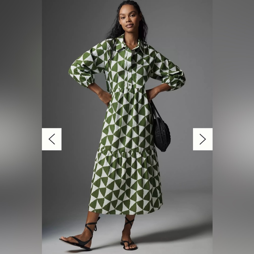 Anthropologie The Bettina Tiered Shirt Dress by Maeve - size Medium